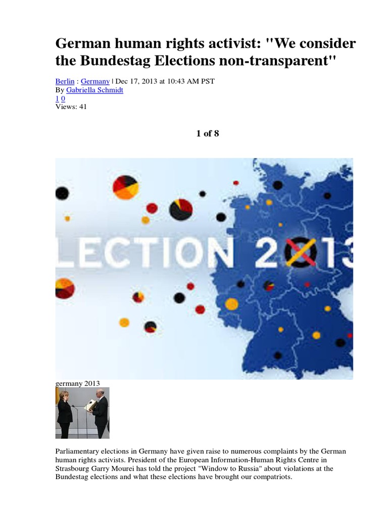 German Human Rights Activist We Consider The Bundestag Elections Non ...
