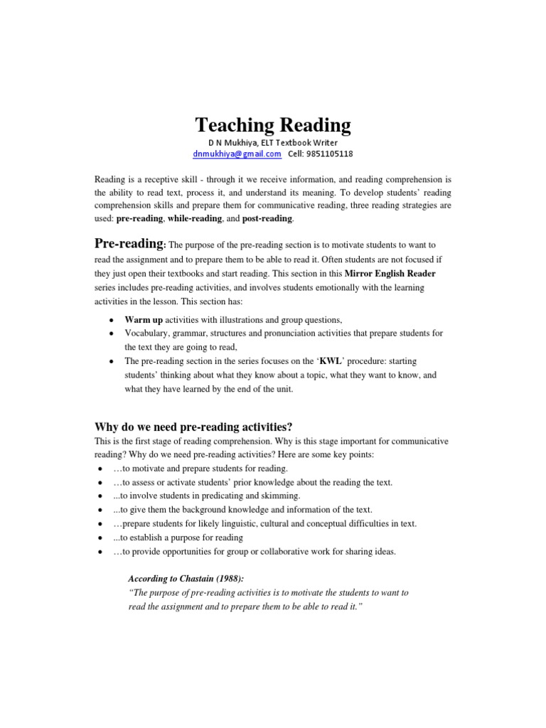 Teaching Reading Theory 20 Copies PDF | PDF | Reading Comprehension ...