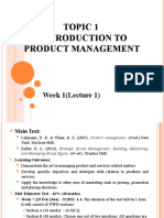 TOPIC 1 Introduction To Product Manageme