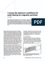Finding The Optimum Conditions For Weld Testing by Magnetic Particles