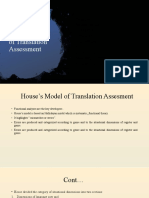 House's Model of Translation Assessment