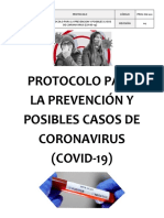 Protocolo para Prevención Covid-19