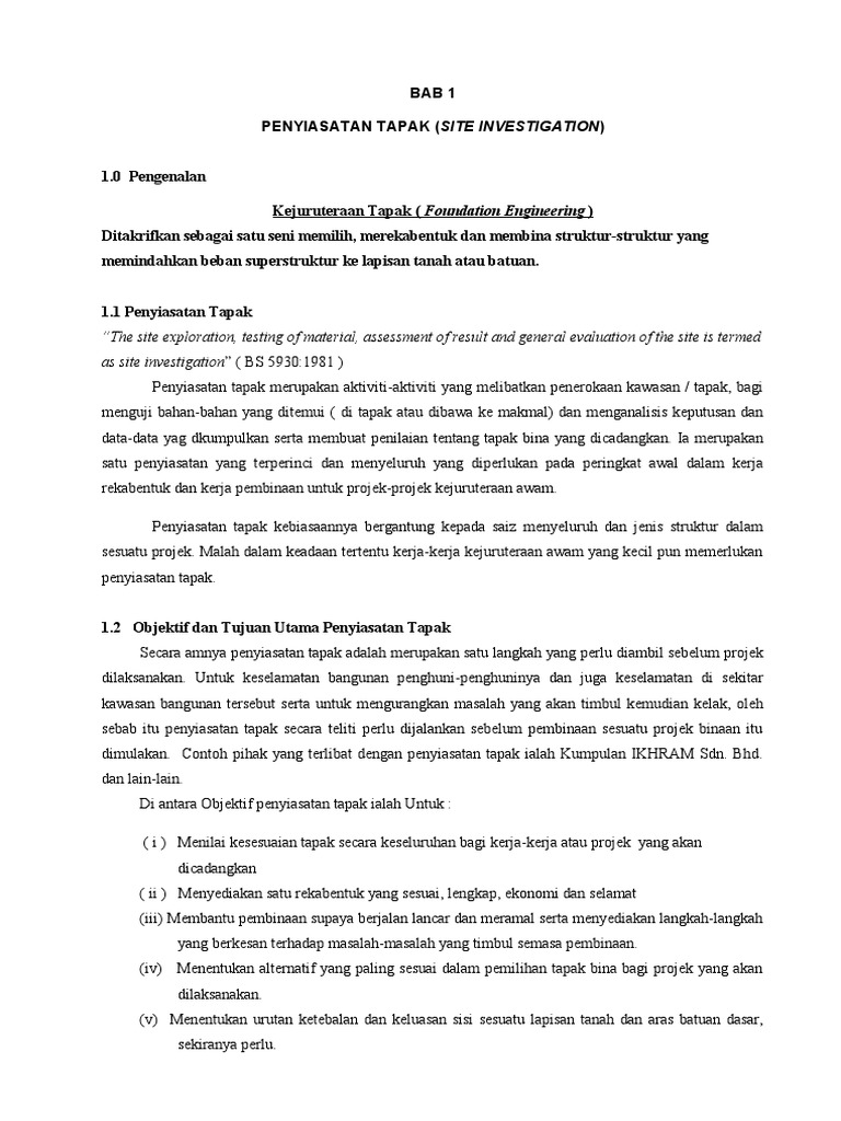 Penyiasatan Tapak Pdf