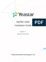 Mypbx U500 Installation Guide: Date: 9Th, Aug, 2013