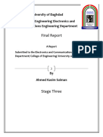 Final Report: University of Baghdad College of Engineering Electronics and Communications Engineering Department