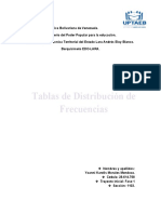 Tabla de Distribucion de Frecuencia Yoanni Morales 1103