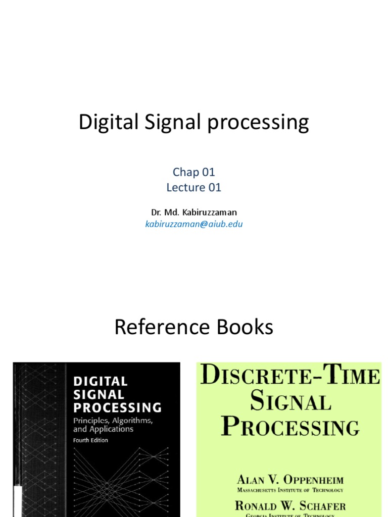 Digital Signal Processing: Chap 01 | PDF | Digital Signal Processing ...