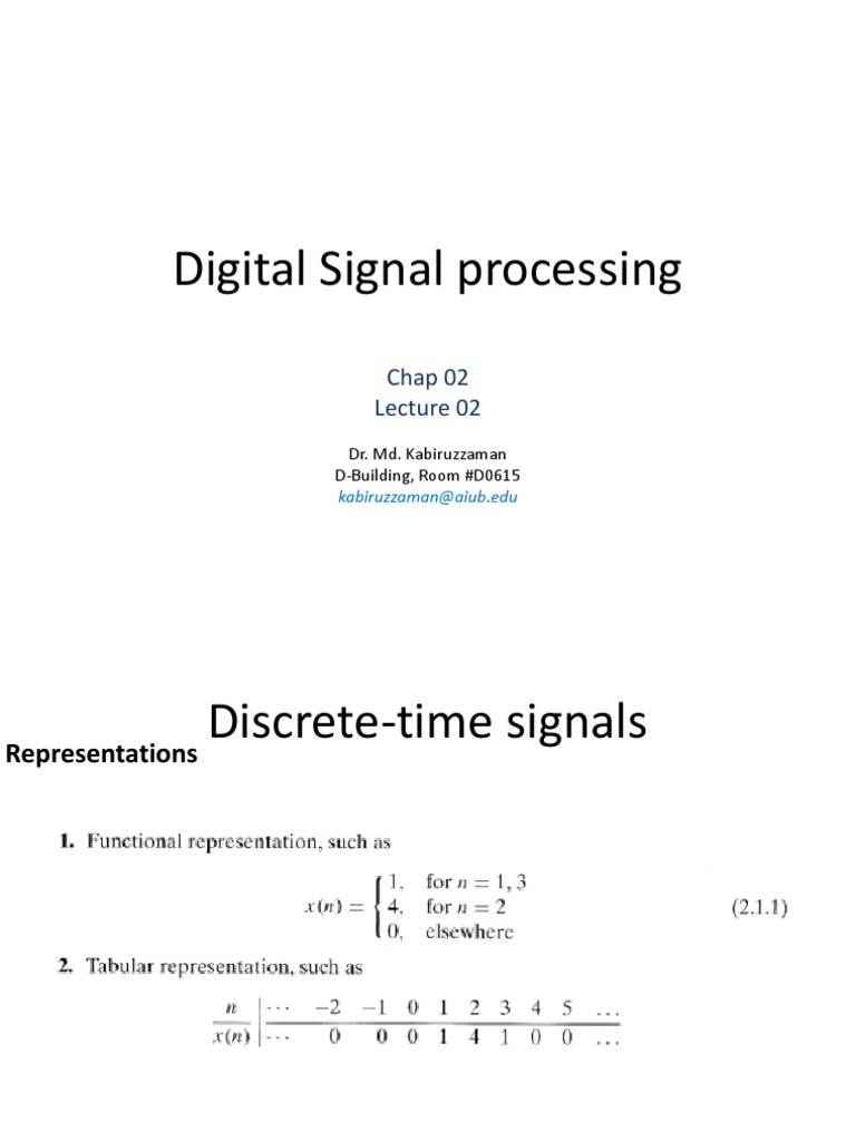 Digital Signal Processing: Chap 02 | PDF