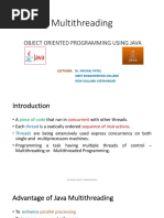 Multithreading: Object Oriented Programming Using Java