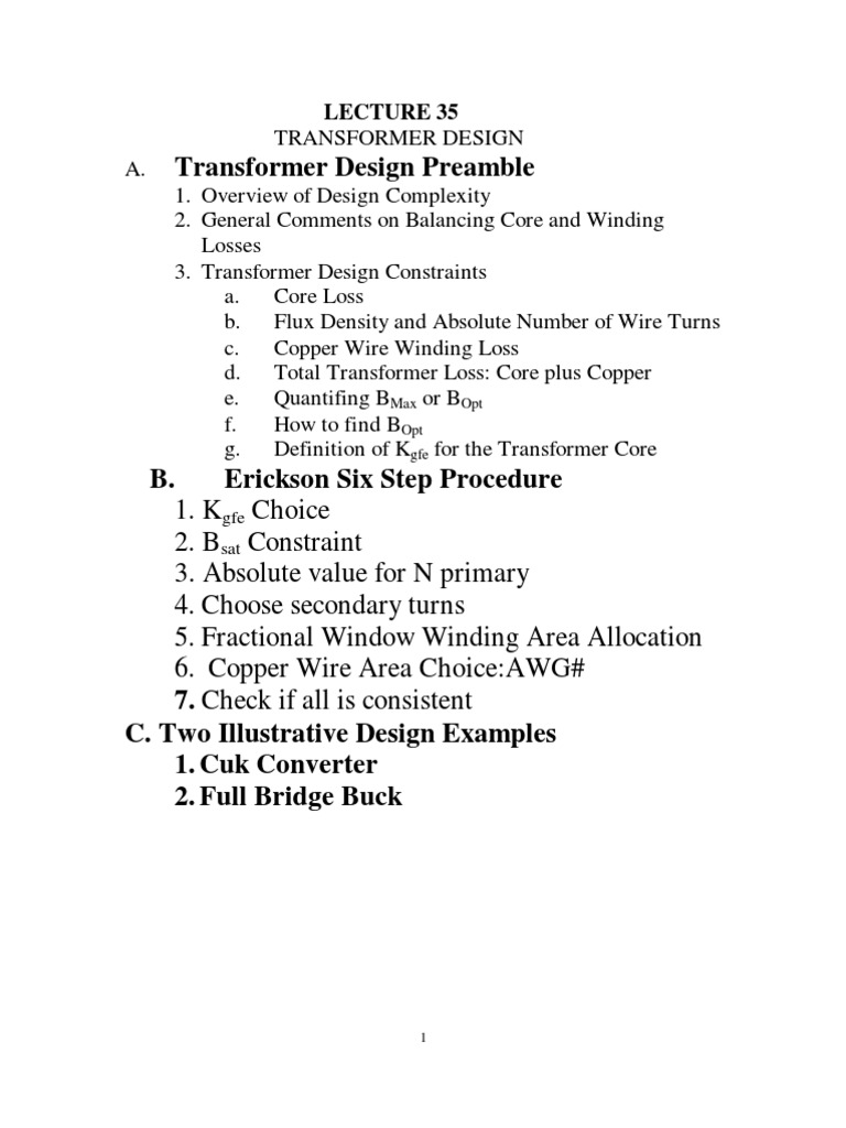 Transformer Design Ratings and Losses | PDF