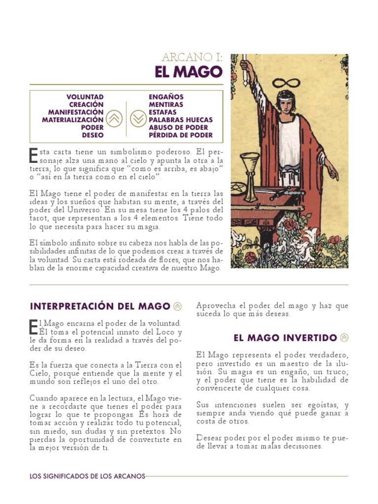 Significado del Arcano I: El Mago | PDF