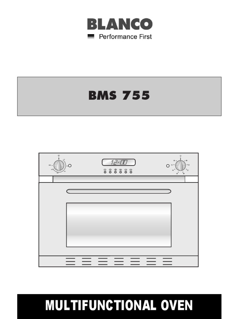 Blanco Wall Oven BMS755 PDF Thermostat Grilling