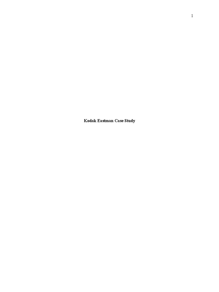 Kodak Eastman Case Study PDF Fujifilm Digital Photography