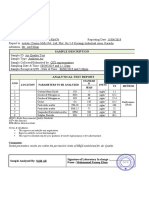 Sample Description: S.No - Location Parameters To Be Analyzed Standar D Units Resul TS Test Method Seqs