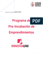 Bases Programa de Pre-Incubación INNOVA UNI 2020