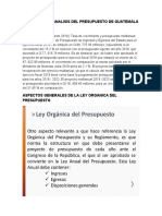 DESCRIPCION Y ANALISIS DEL PRESUPUESTO DE GUATEMALA