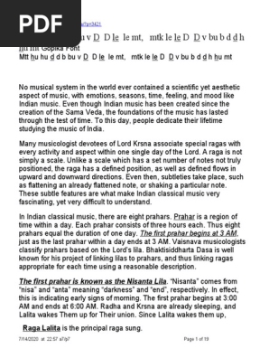 Krishna Raga Vistar Gujarati Font By Gayatri Pdf Classical And Art Music Traditions