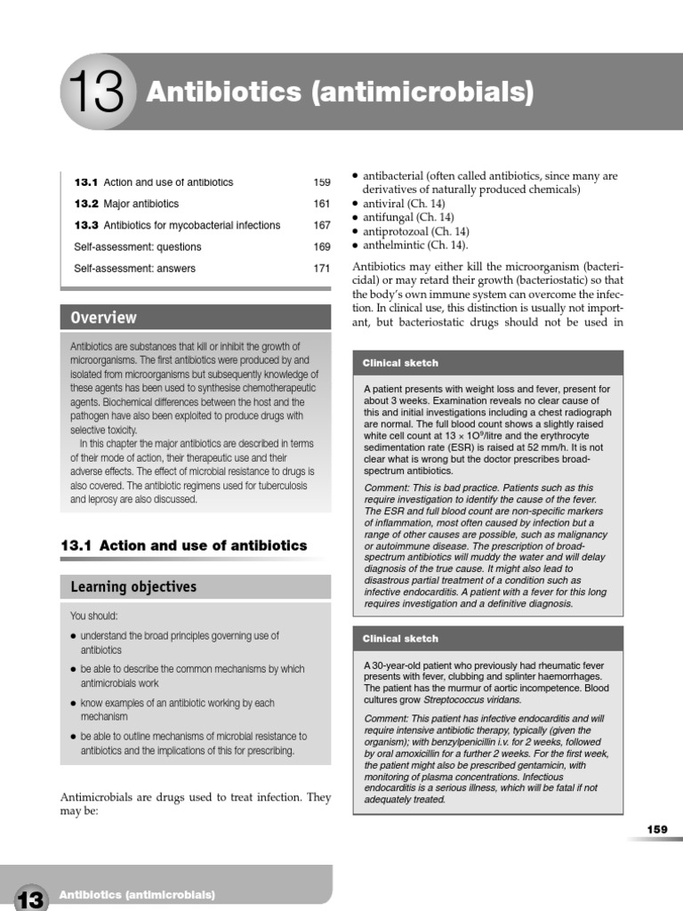 Antibiotics (Antimicrobials) : Learning Objectives | PDF | Self ...