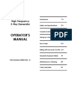 Operator'S Manual: High Frequency X-Ray Generator