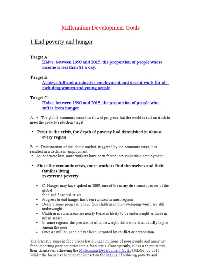 Millennium Development Goals Overview | PDF | Child Mortality ...