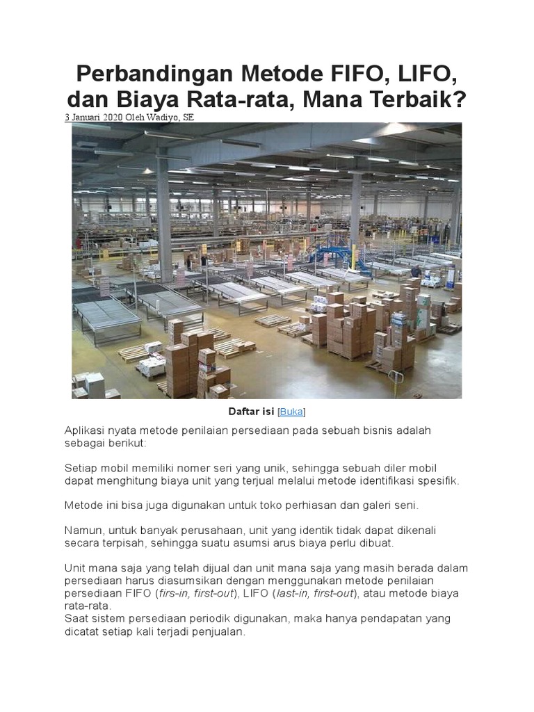 Perbandingan Metode FIFO LIFO | PDF