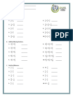 Name: - Grade and Section: - Let's Practice 2 Operation On Fractions