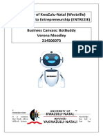 University of Kwazulu-Natal (Westville) Introduction To Entrepreneurship (Entre2Ie) Business Canvass: Botbuddy Verona Moodley 214506073