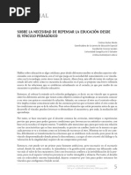 Sobre La Necesidad de Repensar La Educación Desde El Vinculo Pedagógico