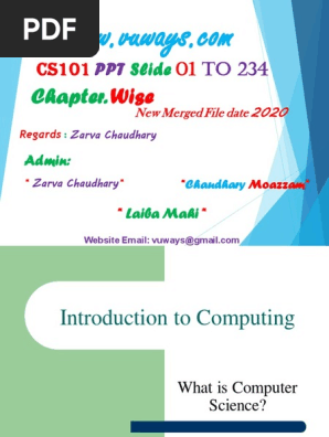 Cs101 Ppt Slide 1 To 234 Full Merged Pdf Data Pression Puter Data Storage