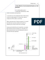 Investigation of The Effects of Environmental Factors On The Rate of Photosynthesis