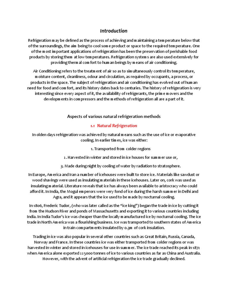 History of Refrigeration PDF Refrigerator Refrigeration