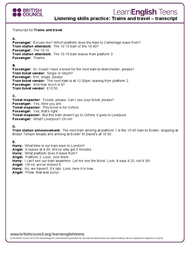Trains and Travel - Transcript 3 PDF | PDF | Art | Poetry