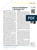 The Coronavirus Pandemic: "The Show Must Go On": Editorial
