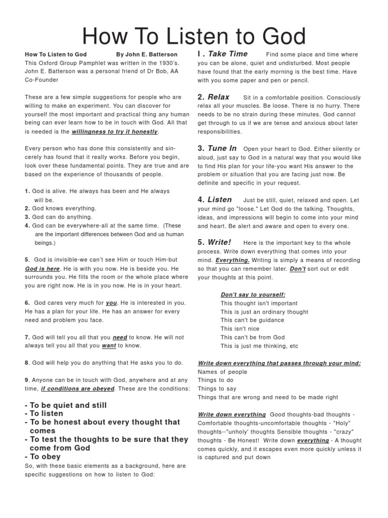 How To Listen To God | PDF | Mind | God