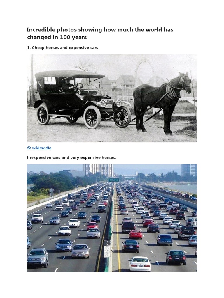 Incredible Photos Showing How Much The World Has Changed in 100 Years PDF