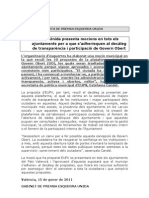 Compromiso Eupv de Elevar Mociones en Toda La C.V. Sobre Propuestas Go