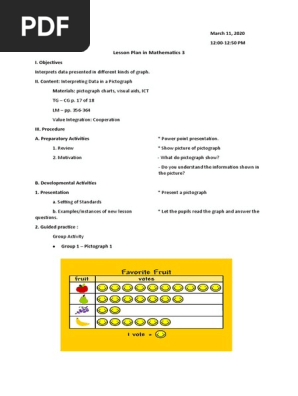 LESSON PLAN PICTOGRAPH