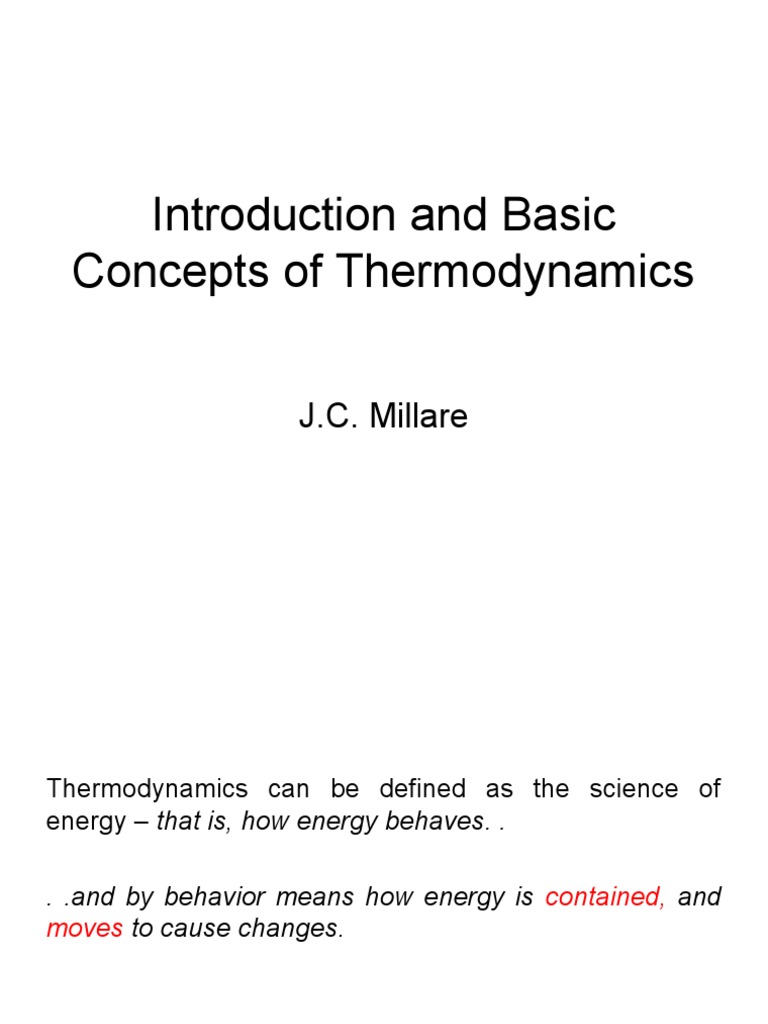 Introduction and Basic Concepts of Thermodynamics | PDF | Kinetic ...