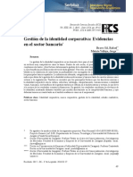 Gestión de La Identidad Corporativa: Evidencias en El Sector Bancario