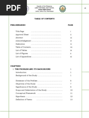 TABLE OF CONTENTS