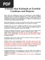 4 Issues That Kalimah At-Tawhid Confirms and Rejects