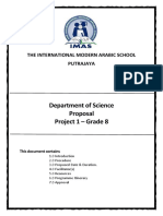 Department of Science Proposal Project 1 - Grade 8: The International Modern Arabic School Putrajaya