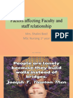 Factors Affecting Faculty and Staff Relationship