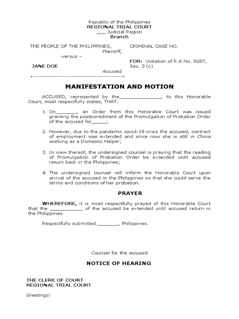 Manifestation and Motion | PDF