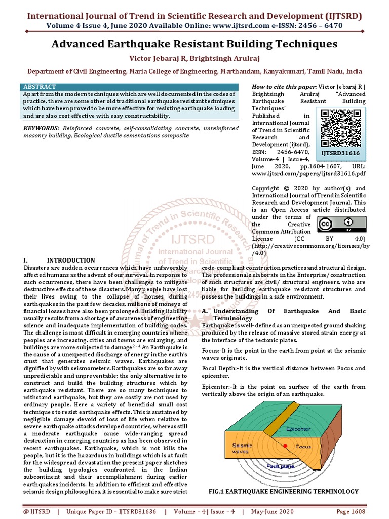 Advanced Earthquake Resistant Building Techniques | PDF | Earthquake ...