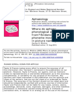 Aphasiology: To Cite This Article: Carolyn E. Wilshire (2002) Where Do Aphasic Phonological
