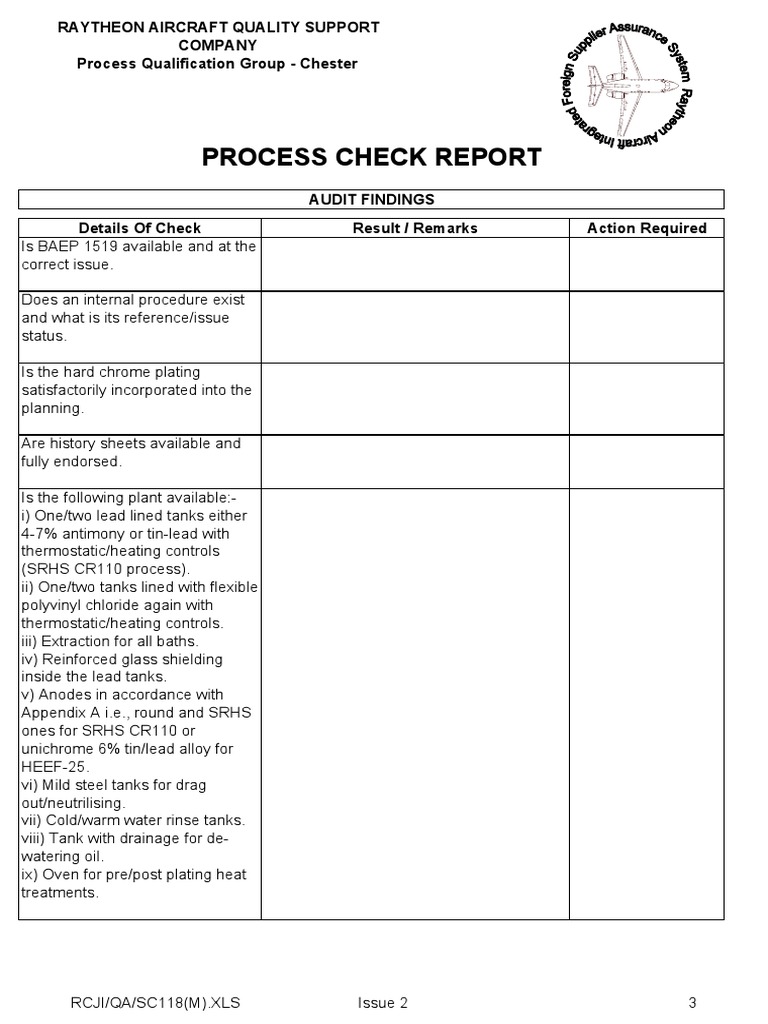 Process Check Report: Audit Findings | PDF | Lead | Water