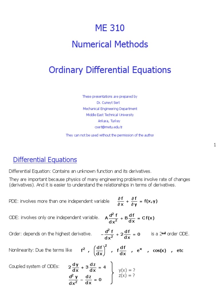 Numerical Methods for ODEs | PDF | Ordinary Differential Equation ...