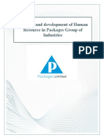 Training and Development of Human Resource in Packages Group of Industries