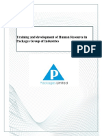 Training and Development of Human Resource in Packages Group of Industries